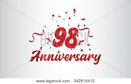 Anniversary Celebration Background. With The 98th Number In Gold And With The Words Golden Anniversa