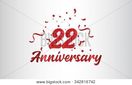 Anniversary Celebration Background. With The 22nd Number In Gold And With The Words Golden Anniversa