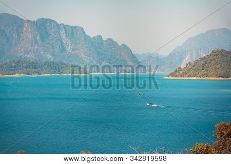 Landscape Of Choew Lan Dam Or Ratchaprapa Dam Beautiful Lake And Mountains The Dream Land Of Travell