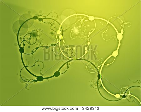 Abstrakt Swirly Floral Grunge Illustration