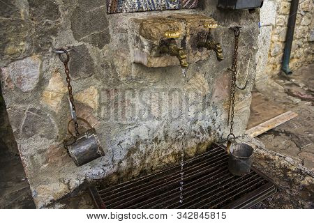 The Holy Water Spring And Icon Of The Holy Virgin On Territory Of Serbian Orthodox Monastery (cloist