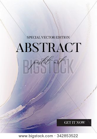 Vector Contrast Purple Silver Marble Poster, Alcohol Ink Violet Greeting Card, Website Banner, Abstr