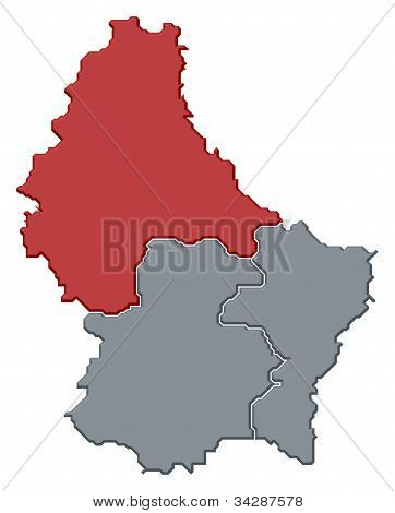 Mapa de Luxemburgo, destacada de Diekirch