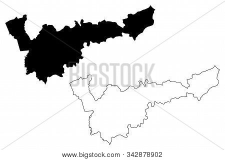 Mohales Hoek District (districts Of Lesotho, Kingdom Of Lesotho) Map Vector Illustration, Scribble S