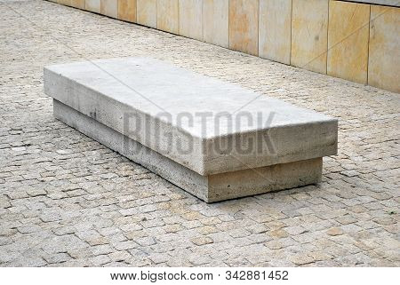 Street Furniture. Wooden Benches Available To The Public
