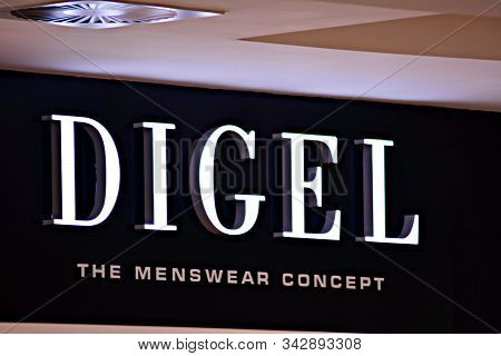 Warsaw,poland. 16 March 2018. Sign Digel. Company Signboard Digel.