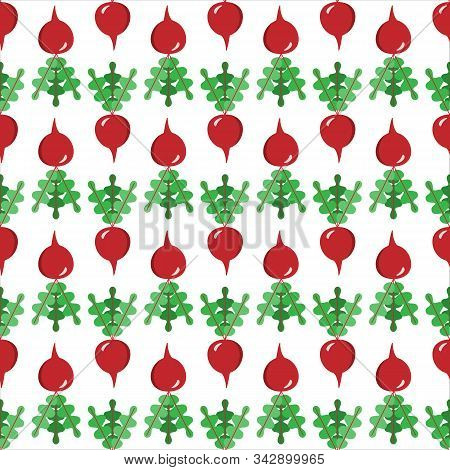 Beet Pattern. Seamless Texture With Ripe Beetroot. Use As A Pattern Fill