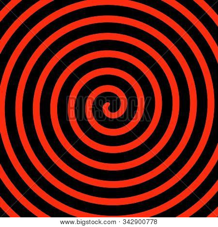 Spiral Hypnosis Background. Red Opt Art Collection Vector.
