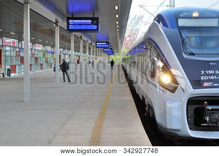 Warsaw,poland. August 2016.dart Ed161 Long-distance Train, Produced By The Polish Company Pesa For P