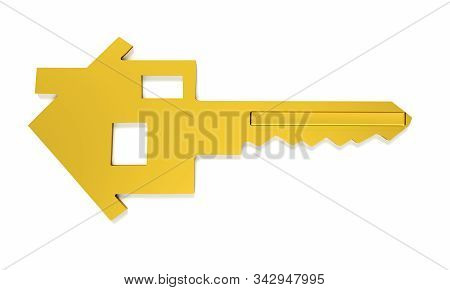 3d Rendering Of A House Key Locking, Unlocking, Cgi, Casa, Llave, Sleutel