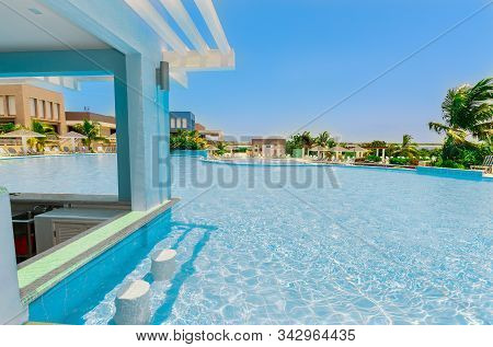 Las Brujas, Cayo Santa Maria, Cuba June 19, 2019 Beautiful Amazing Inviting View Of Two Level Swimmi
