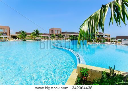Las Brujas, Cayo Santa Maria, Cuba June 19, 2019 Beautiful Amazing Inviting View Of Two Level Swimmi