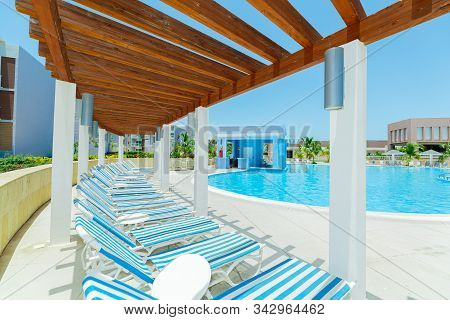 Las Brujas, Cayo Santa Maria, Cuba June 19, 2019 Beautiful Amazing Inviting View Of Two Level Swimmi