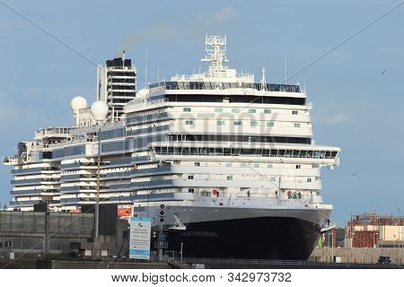 Ijmuiden, The Netherlands - July 7th 2019: Ms Nieuw Statendam Operated By Holland America Line In No