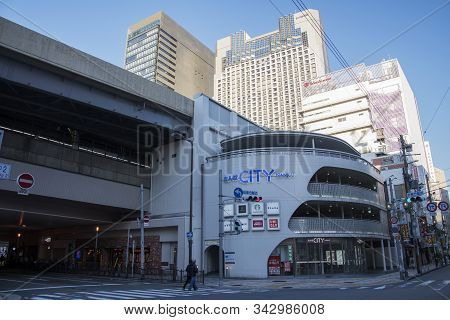 Osaka, Japan- 29 Nov, 2019: Namba City Main Building In The Morning. It Is A Vast Shopping Mall Loca