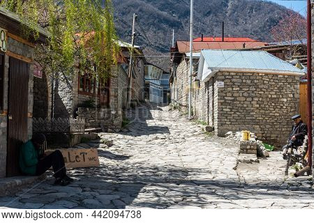 Lahic, Ismayilli Region, Azerbaijan - April 28, 2019. Street View In Lagic Village In Ismayilli Regi