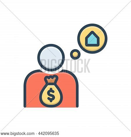 Color Illustration Icon For If If-only Supposing Whether Hope Though Expectation Prospect Currency U