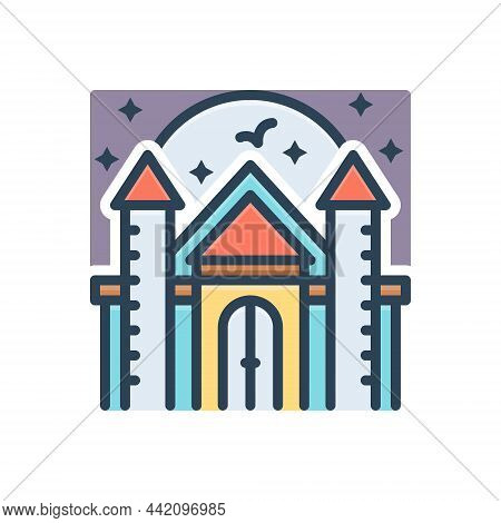 Color Illustration Icon For Fantasy Flanker Imagination Castle Spec Imagery Chimera Dream Daydream F