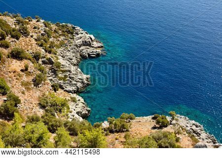 Mediterranean Coastline On Bozburun Peninsula Near Marmaris Resort Town In Turkey.