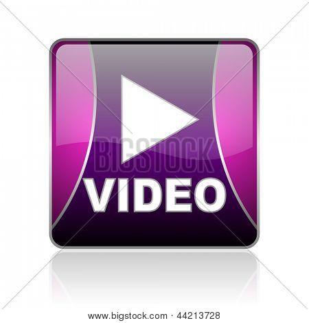 sort og violet firkantet blank internet ikon på hvid baggrund med reflaction