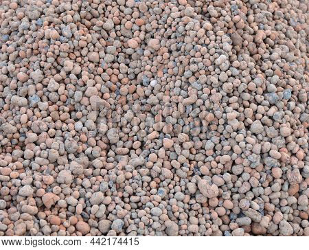 Abstract Background. Expanded Clay Aggregate Close Up Top View