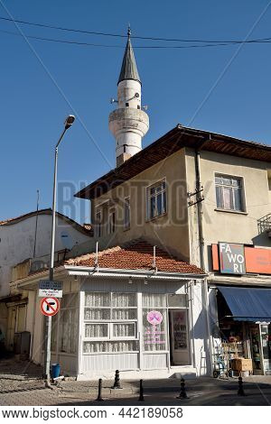 Mugla, Turkey - November 7, 2018. Street View In Mugla City, Turkey, With Residential Buildings, Com