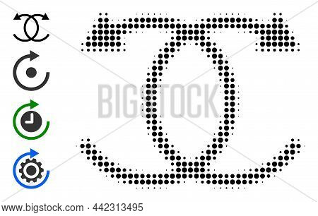Pixel Halftone Knot Rotation Icon, And Other Icons. Vector Halftone Concept Of Knot Rotation Icon De