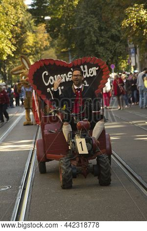 Stuttgart, Germany, 30 September 2018. Volksfest In Stuttgart. The March Through The City Center.