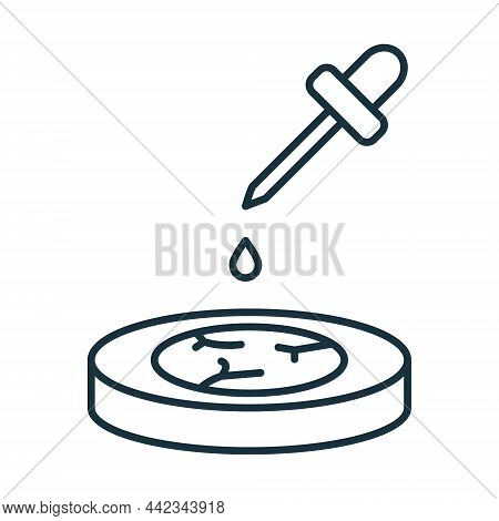 Artificial Meat Line Icon. Grown Lab Meat Linear Pictogram. Growing Synthetic Beef By Liquid In Pipe