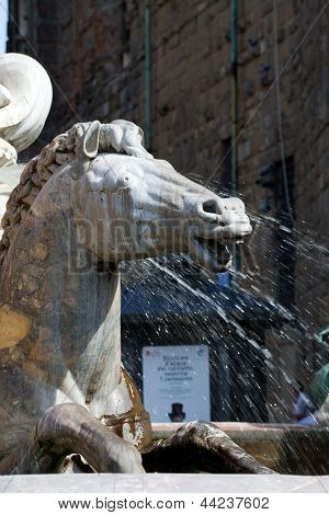 Fountain of Neptune by Bartolomeo Ammannati in the Piazza della Signoria Florence