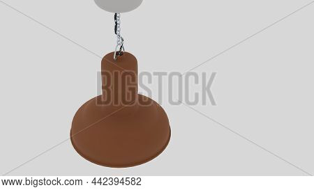 3d Rendering, Lamp On A Light Background, Old Soviet Lamp, On A Chain And Wire, Indoor Lighting