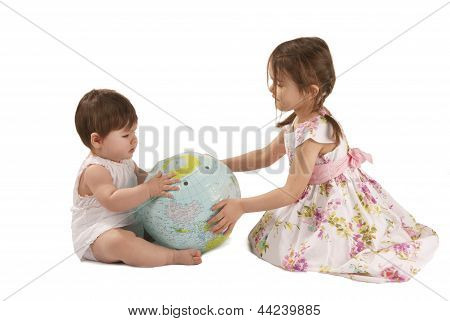 Ragazze con un globo