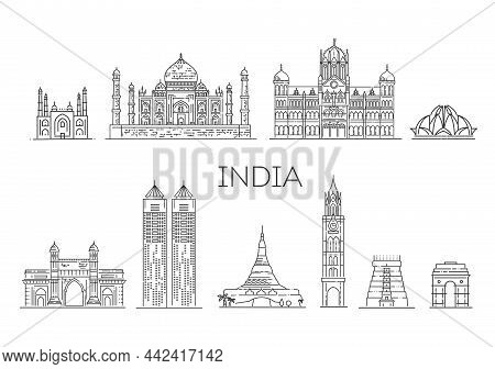 Historic Buildings From The Streets Of India, Outline