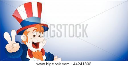 Boldog Uncle Sam Vector-Banner