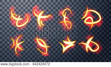Ethereal Fire Runes With Sparks And Strange Forms.