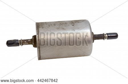Inlet-outlet Fuel Filter For Car, With Universal Fits. Metal, With Plastic Caps On Ends To Prevent G