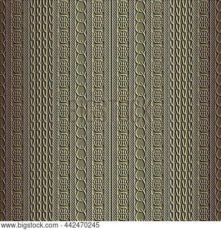 Emboss Striped Borders 3d Seamless Pattern. Embossed Border Background. Repeat Vertical Stripes Orna