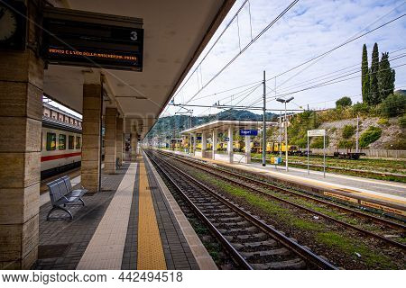 Railway Station Of Sapri At The Italian West Coast - Sapri, Italy - October 31, 2021