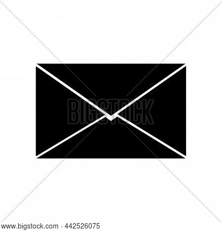 Black Envelope Icon. Communication Background. Postage Letter Sign. Correspondence Mail. Vector Illu