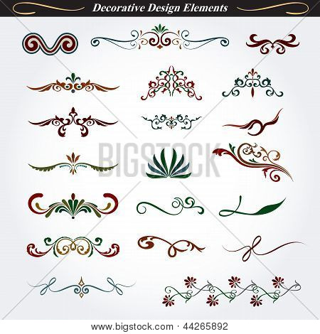 Kolekce dekorativní design prvku 9