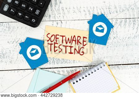 Writing Displaying Text Software Testing. Business Concept Investigation Provide Information About T