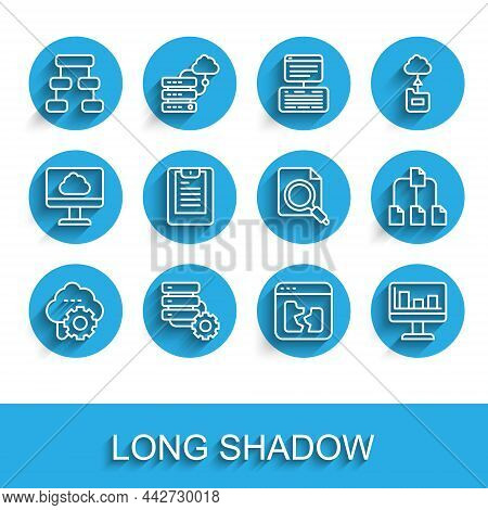 Set Line Cloud Technology Data Transfer, Server And Gear, Hierarchy Organogram Chart, Broken File, M