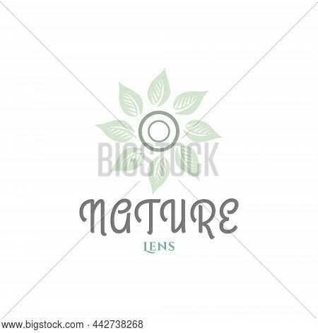 Leaf And Lens Aperture For Nature Photographer Logo Design Inspiration