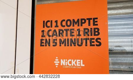 Bordeaux , Aquitaine France - 12 12 2021 : Nickel Logo Sign And Brand Text Facade Windows French Alt