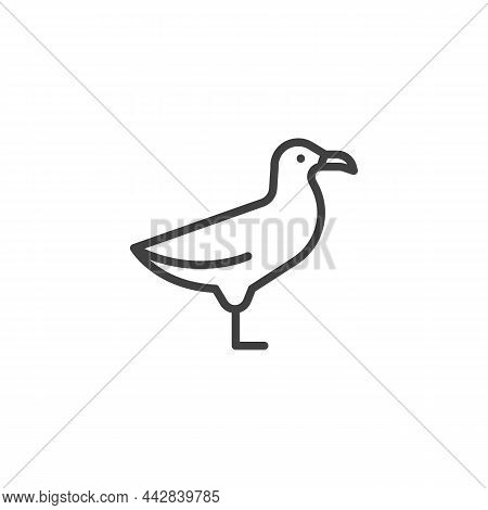 Albatross Bird Line Icon. Linear Style Sign For Mobile Concept And Web Design. Albatross Outline Vec