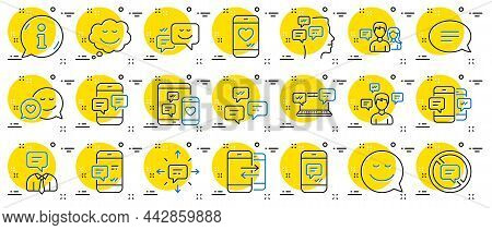 Message Sms And Communication Icons. Group Chat, Conversation And Speech Bubbles Icons. Sms Communic