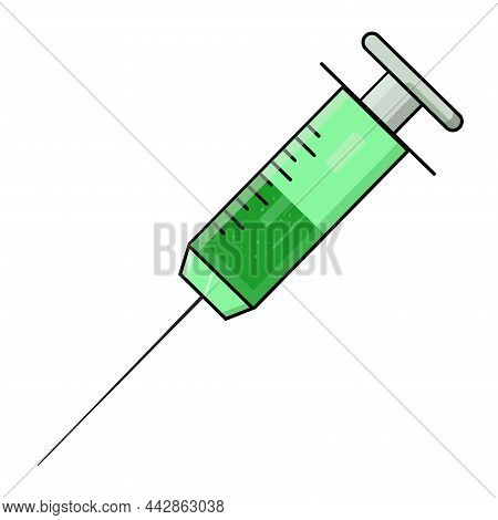 Medical Syringe Icon On A White Background, Hospital Icon On White Background, Urgency, Heart, Vacci