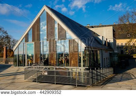 Konigstein, Saxony, Germany, 6 November 2021: Medieval Fortress With Festungsbäckerei, Tourist Desti
