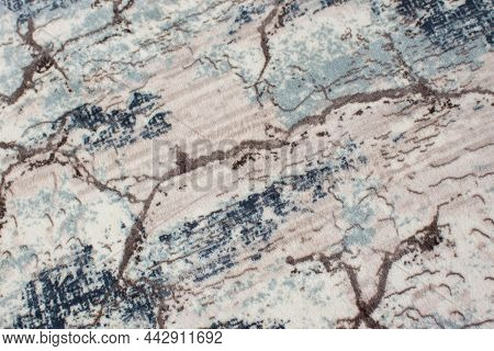Blue, Beige, Brown Rug Background, Carpet Texture