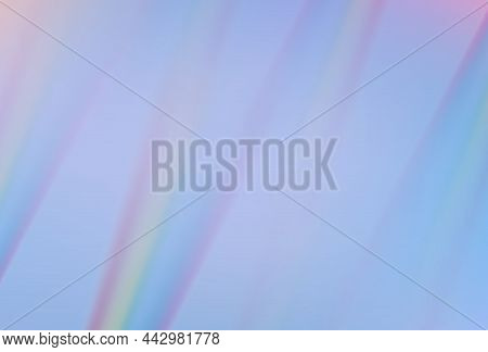 Rainbow Prism Flare Lens Realistic Effect At Violet Background. Vector Illustration Of Light Refract